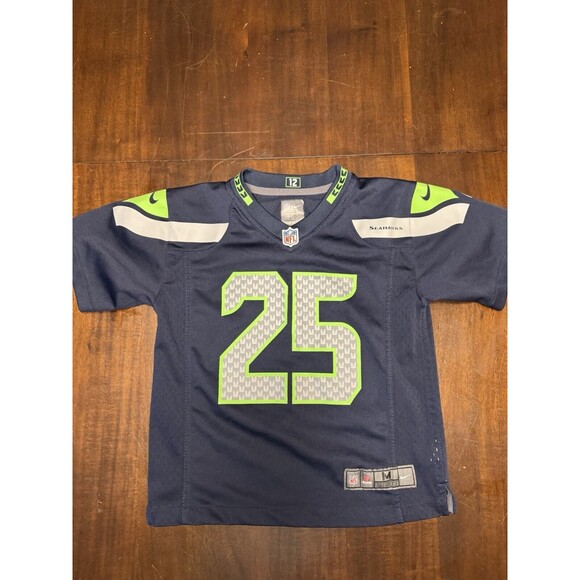 Nike Richard Sherman Seattle Seahawks Blue #25 Youth Medium 5/6 NFL - Picture 1 of 8